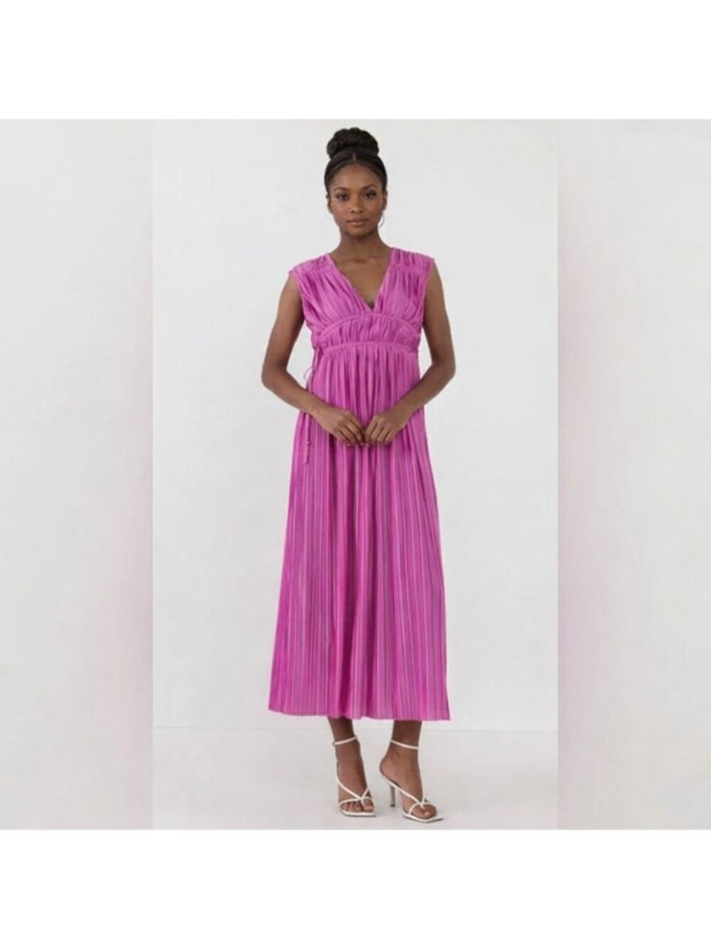 Endless Rose Pleated Midi Dress Pink M